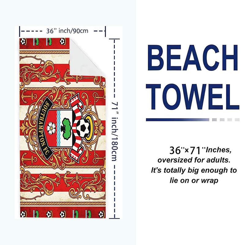 Southampton Print Beach Towel, Large Soft Quick Dry Towel for Beach Camping Swimming