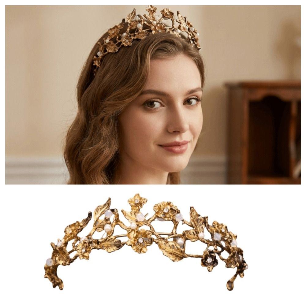 Sparkling Pearl Headpiece Zinc Zinc Alloy Wedding Tiaras Vintage Prom Diadem Wedding