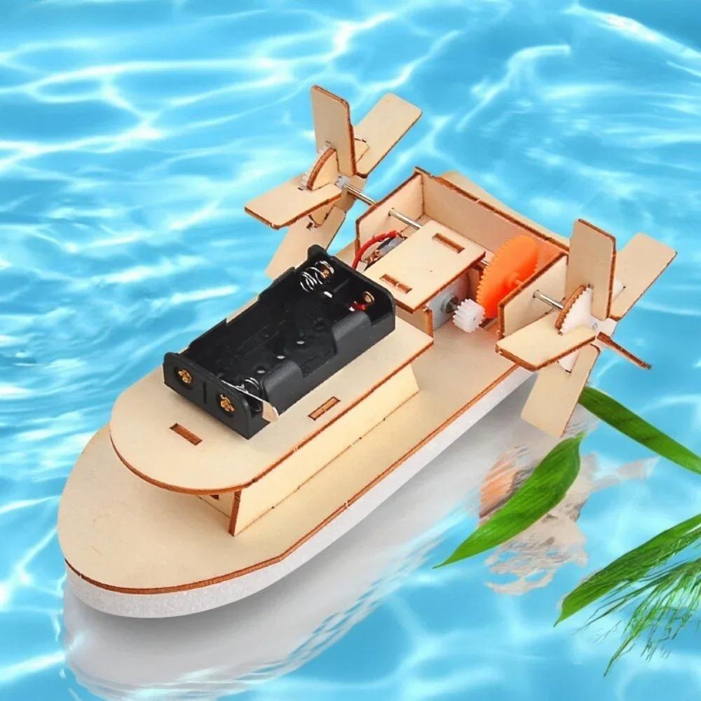 Modellino di Nave in Legno Fai da Te Piccolo Materiale per Costruttori Giocattolo Regalo Set Esperimento Scientifico Materiale di Assemblaggio Confezione Giocattolo Regalo di Compleanno