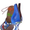Johnature Women's Handmade Genuine Leather Colorful Bohemian Style Riveted High Heel Sandals