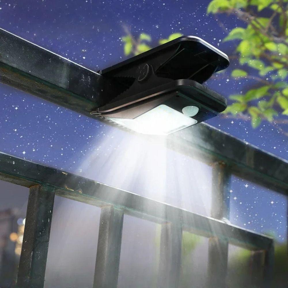 Portable Human Body Induction Lighting IP65 Waterproof Garden Wall Light Solar Clip Lights  Home