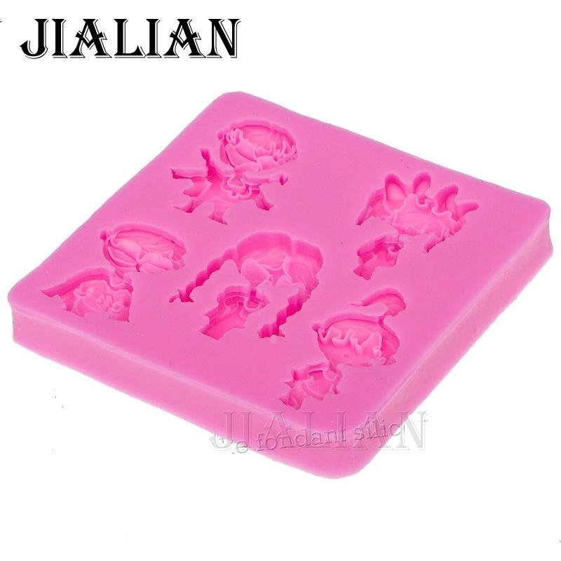 Cartoon Silicone Mold Gumpaste Chocolate Candy Clay Molds Boy Girl Cupcake Fondant Cake Decorating T