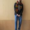KILHOUETTE lamswool tartan check muffler by moon(ENGLAND)_red tartan check