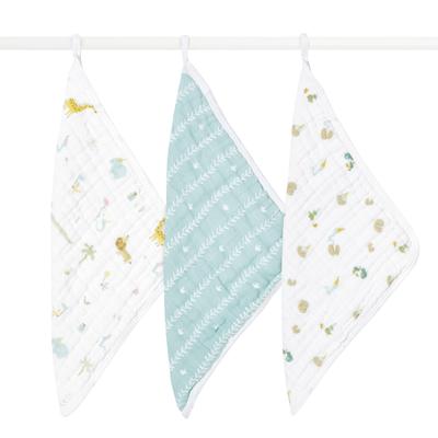 Aden Anais Japanese Genuine Wash Cloth Set 3 Pieces Year of the Snake Baby Gift Baby Gift Gauze Handkerchief Cotton AWCC30014 30 X 30cm +