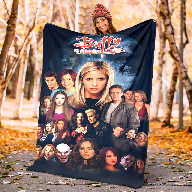 Buffy Flannel Blanket Soft Warm All-Season Throw, Design for Camping, Car Travel, Hiking Sofa, Bed, Office Perfect Gift for Parties