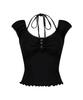 ILLIGO Button Halter Sleeveless Black