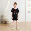 T-shirt décontracté à manches courtes pour enfants - T-shirt d'été ample pour filles avec nœud