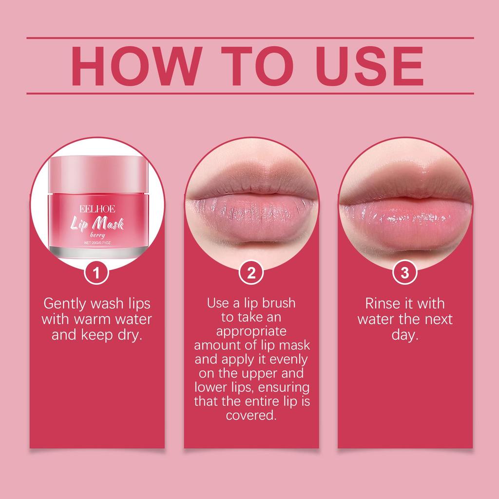 EELHOE Hydrating Sleep Lip Mask Intense Moisture Treatment Removes Flaky Skin For Supple Lips