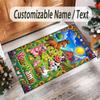 Farm Country Theme Crystal Velvet Rug Personalized Custom Name Text Soft Floor Mat Home Decor