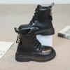Jesienne i zimowe nowe dziecięce buty Martin, buty zamszowe dla chłopców, krótkie buty zamszowe dla chłopców, ciepłe dziewczęce buty skórzane z miękką podeszwą