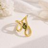 Red Zircon Irregular Stainless Steel Rings Women Hollow Adjustable Rings  Women Accessories