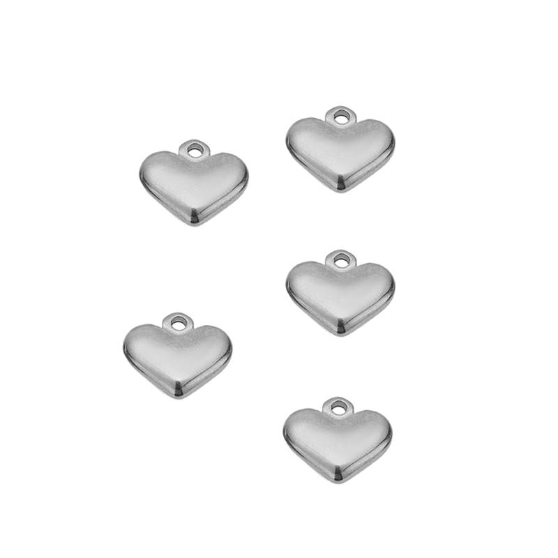 5pcs Stainless Steel Gold Color Classical Heart Charms Pendants DIY Jewelry Making Findings Women Necklace Bracelets Supplies