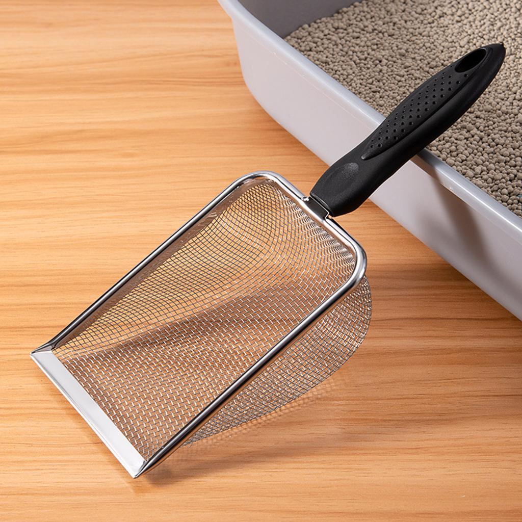 Katzenstreuschaufel Cross Border Edelstahl 10 Maschen Katzenstreuschaufel Reptiliensand-Schaufel Strandsand-Schaufel Rechenschaufel