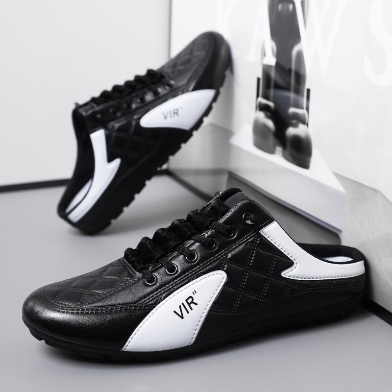 Lazy shoes summer mesh new breathable men's shoes board shoes men's one-pedal men's sports and leisure shoes half slippers