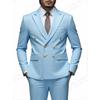 Fashion Men's Leisure Boutique Business Banquet Solid Color Wedding Double Breasted Slim Fit Suit Blazers Jacket