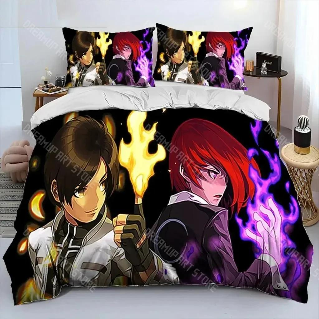 3D Print King Of Fighters Retro Bedding Set Boys Girls Twin Queen Size Duvet Cover Pillowcase Bed Kids Adult Home Textileextile