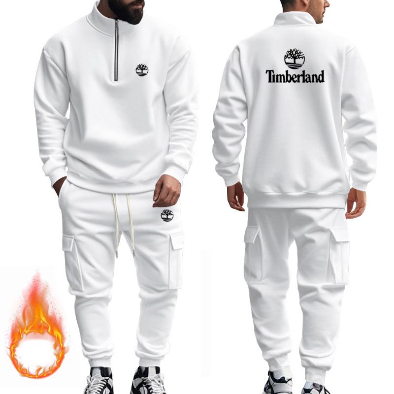 Красный плюс размер осень зима мужской новый стиль американский мужской повседневный плюшевый теплый молния мужской спортивный комплект штанов S белый