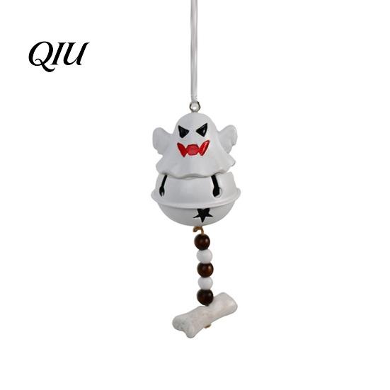Halloween Hanging Decorations Ghost Bell Decor, Cute Resin Door Ornament with Star Base, Decor for Home Spooky Festive Hanger Party, Trick or