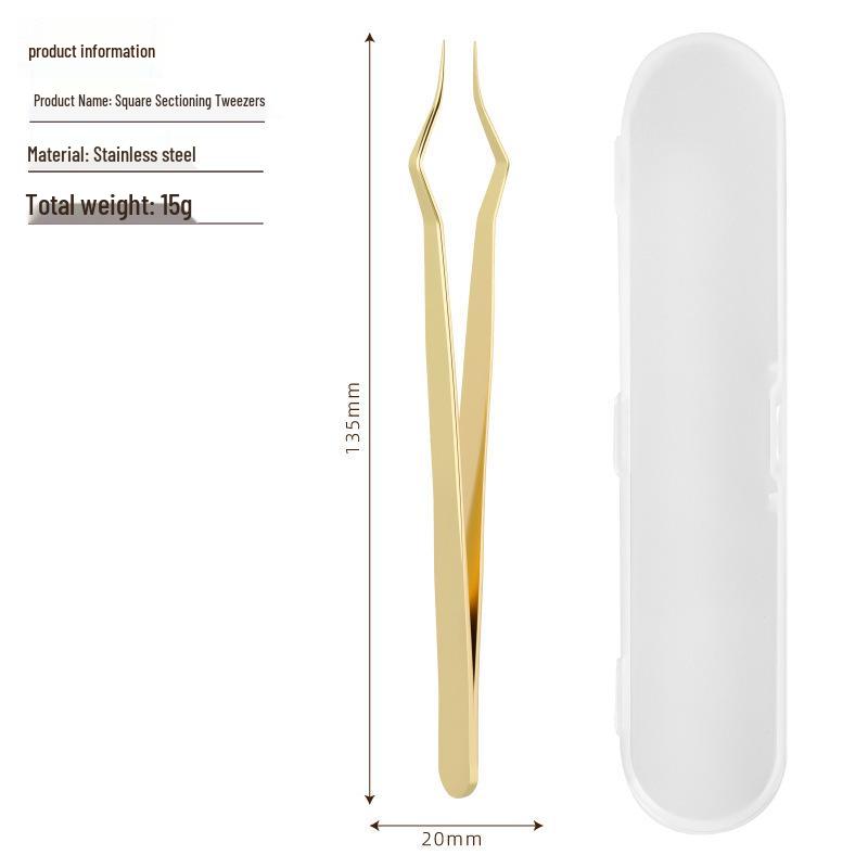 Stainless Steel Eyelash Tweezers - New Separating Clip for False Lashes