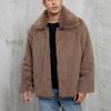 European and American men's lapel short imitation fur jacket thermal jacket plush coat
