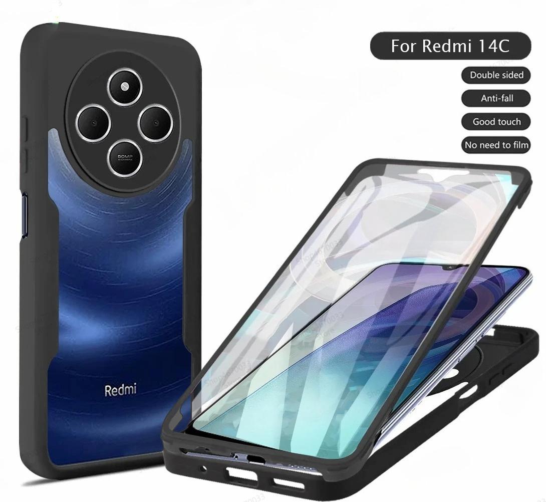 

3-в-1 360° Защитная пленка для экрана Прозрачный HD чехол Для Redmi A5 A4 A3 A3 Pro 14C 4G Ударопрочный Мягкий силиконовый бампер Задняя крышка телефона Redmi 14C
