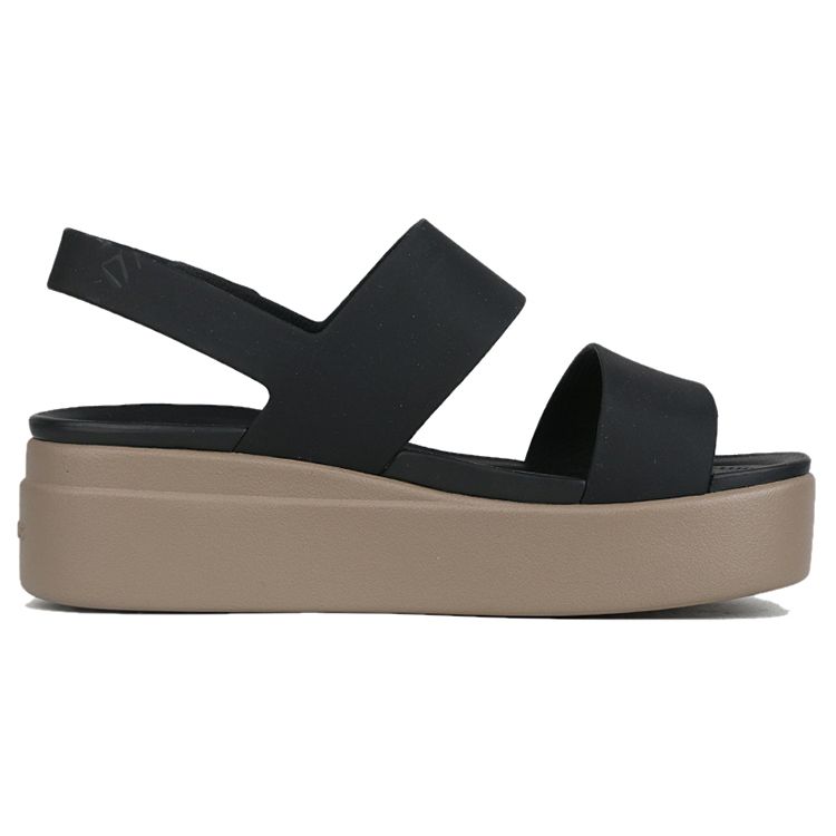 Crocs Brooklyn Leather Platform Strap Casual Sandals Women sandals Black 206453-07H