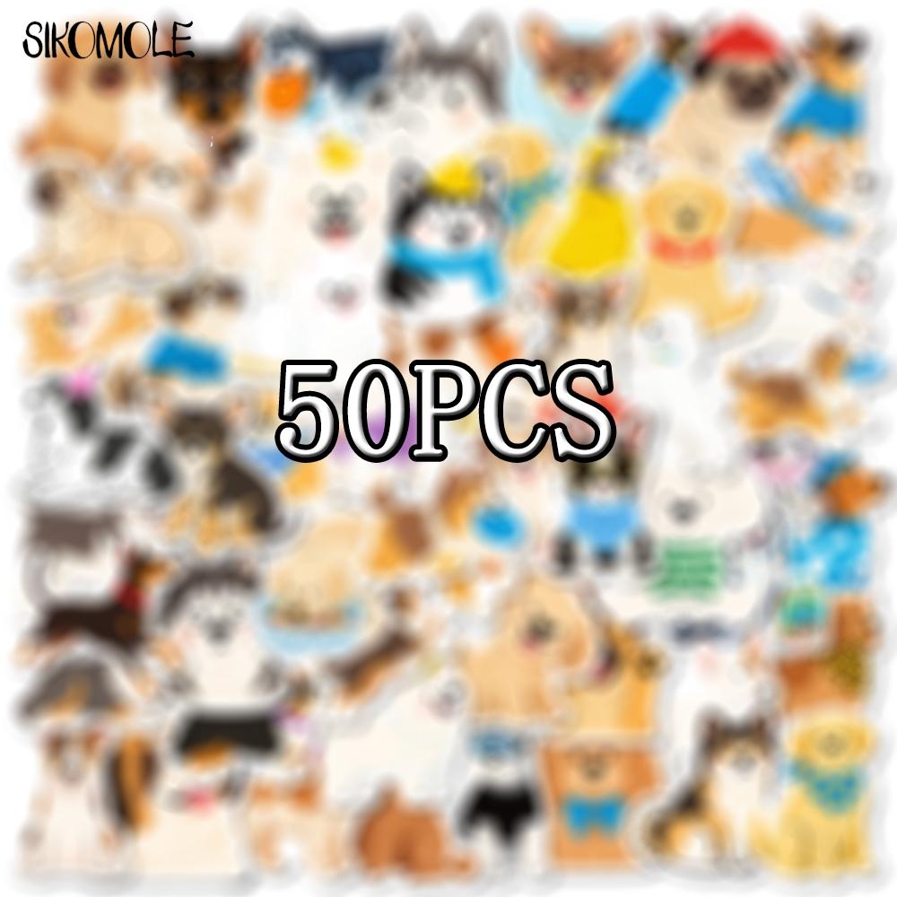 10 30 50Pcs Hand Drawn Cartoon Dogs Stickers Kawaii Anime Gym For Diy Pvc Decoration Laptop Guitar Waterproof Graffiti Sticker