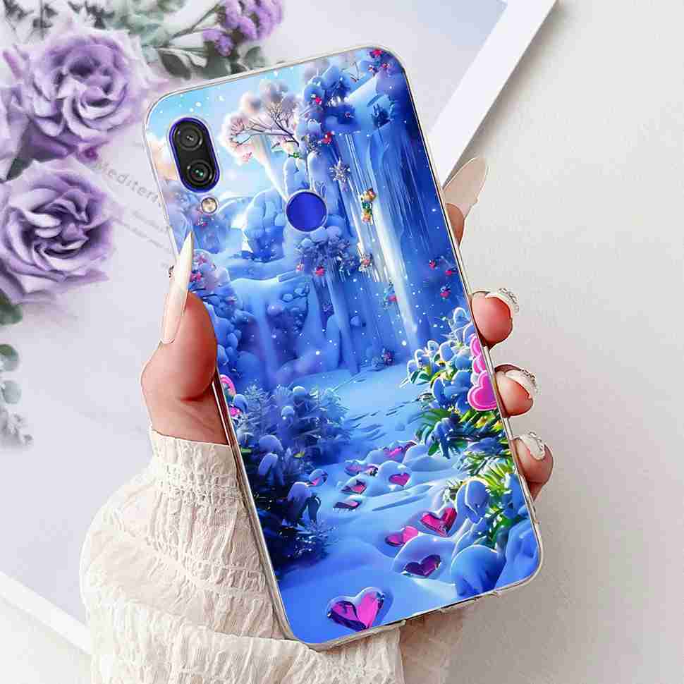 For Redmi Note 7 4G M1901F7G Case Fashion Painted Flowers Soft Silicone TPU Cover For Redmi Note 7Pro M1901F7S 6.3" Phone Shell