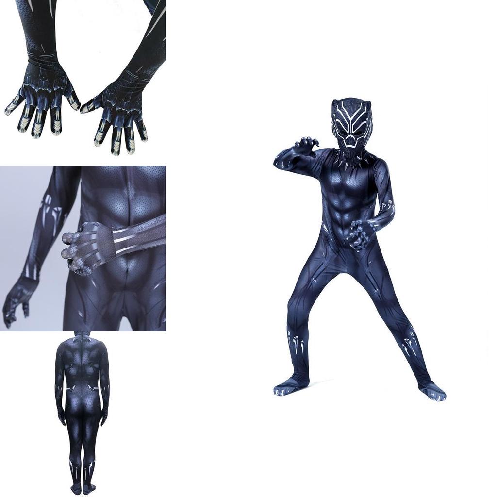 Premium Quality Black Panther Superhero Cosplay Jumpsuit For Adults And Kids