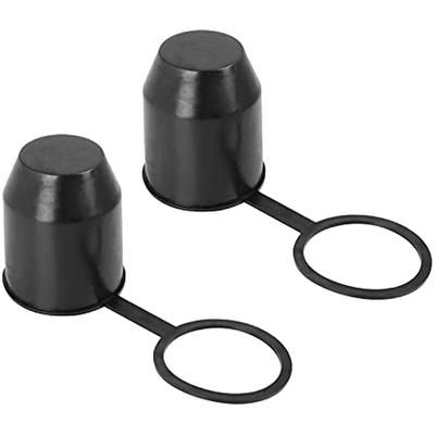 Tampa protetora do engate de reboque, 2 peças, à prova de poeira e à prova d'água, para carro, motorhome, reboque, bola, proteção de cabeça (Preto)