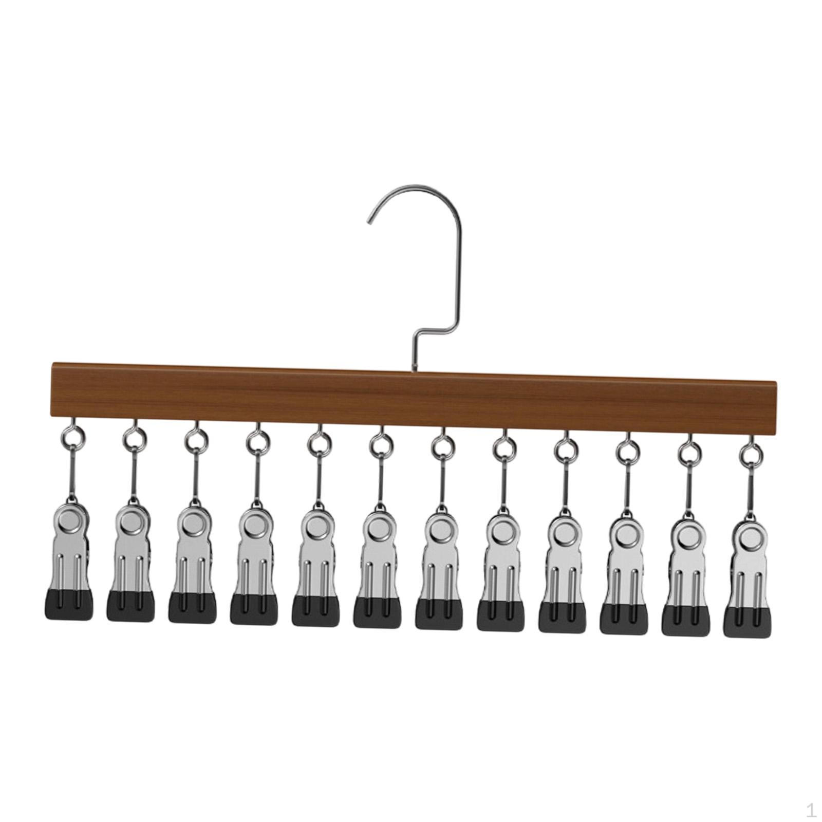 

Hanging Drying Rack Closet Organizer Clothes Hanger with Clips