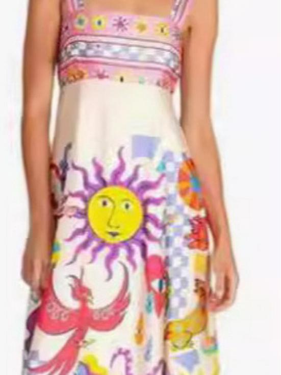 2026 Women's Casual Long Dress - Spaghetti Strap, Floral, High Waist, Sleeveless, Wide Hem