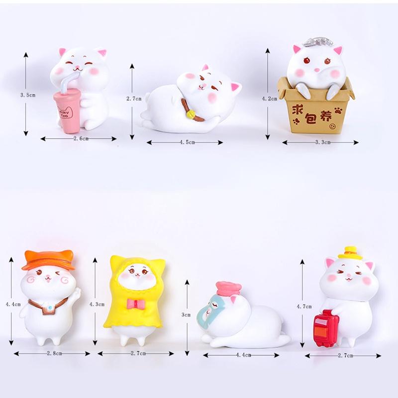 

7 шт./компл. DIY сказочное украшение для сада, мультяшные животные, свинья, миниатюры, мини-фигурки, мох, террариум, микропейзаж белый