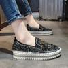 Fashion Autumn Women Thick Bottom Sneaker Running Fashion Designer Woman Shoes Trend 2024 Casual Canvas Mirror Luxury Rhinestone Spring