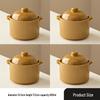 Ceramic Double Boiler Stew and Egg Custard Pot with Lid