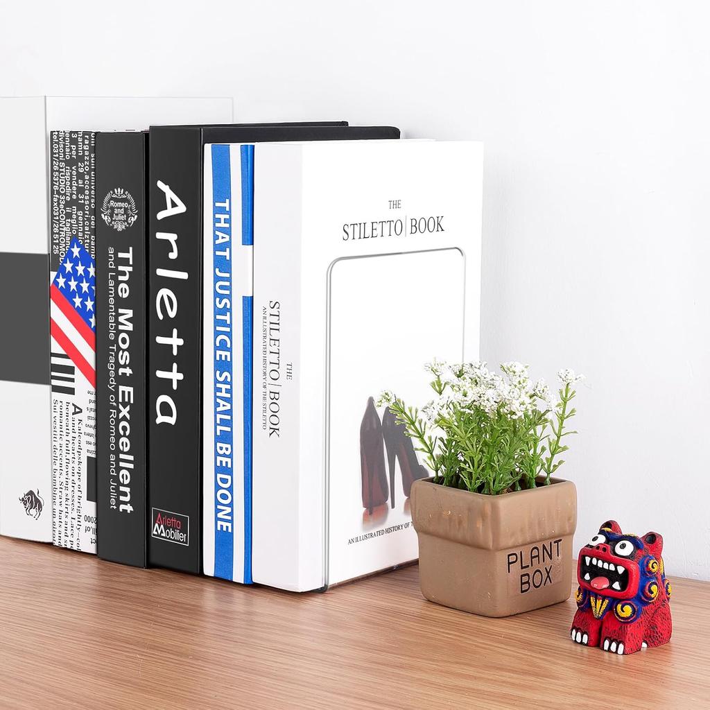 2-8 Pieces Book Ends, Bookends, Books Stand, Books Stoppper, Clear Bookend for Shelves, Acrylic Book Ends for School, Library
