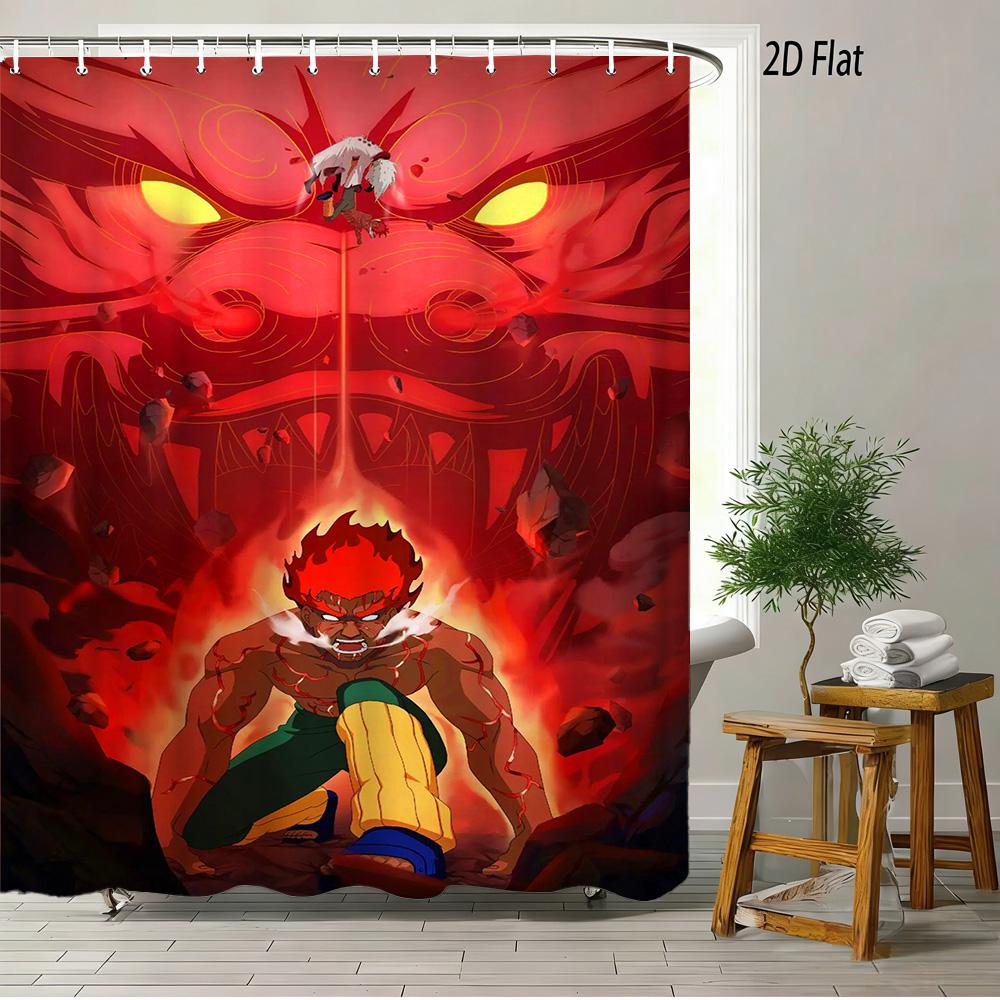 

2D Flat Naruto Anime Hinata Hyuga Byakugan Meditation Pose Print Waterproof Shower Curtain For Bathroom Decor W60H190(CM)-1 Pcs
