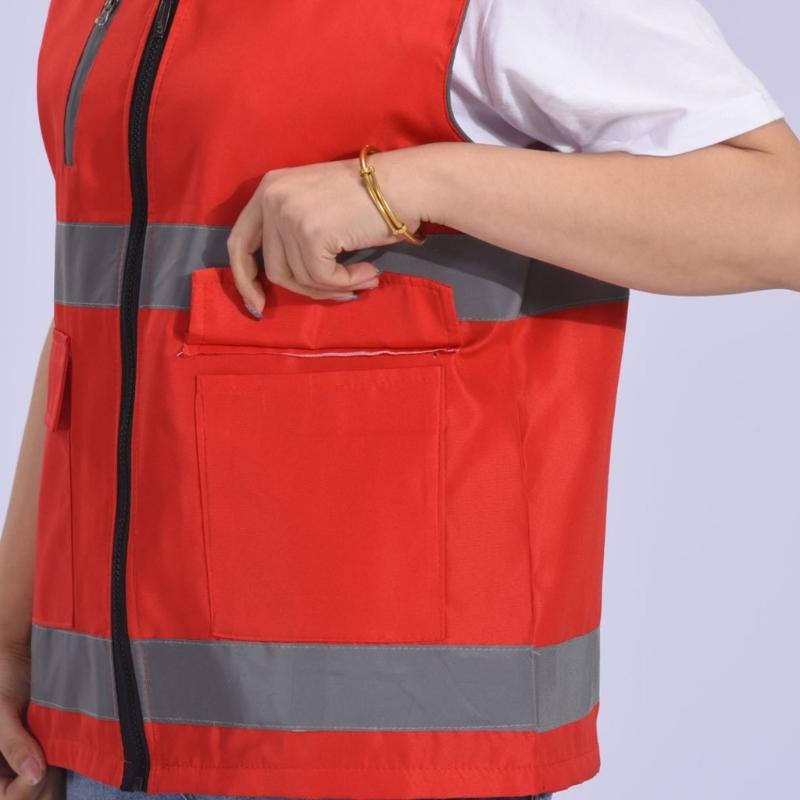 Reflective Vest Security Vest Unisex High Visibility Vest Security Workwear for Men Women Traffic Work Running