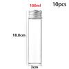 10PCS Mini PET Bottles Kitchen Clear Sealed Can Coffee Beans Storage Container Tube Aluminum Lid Sealed Canister Small Spice Jar