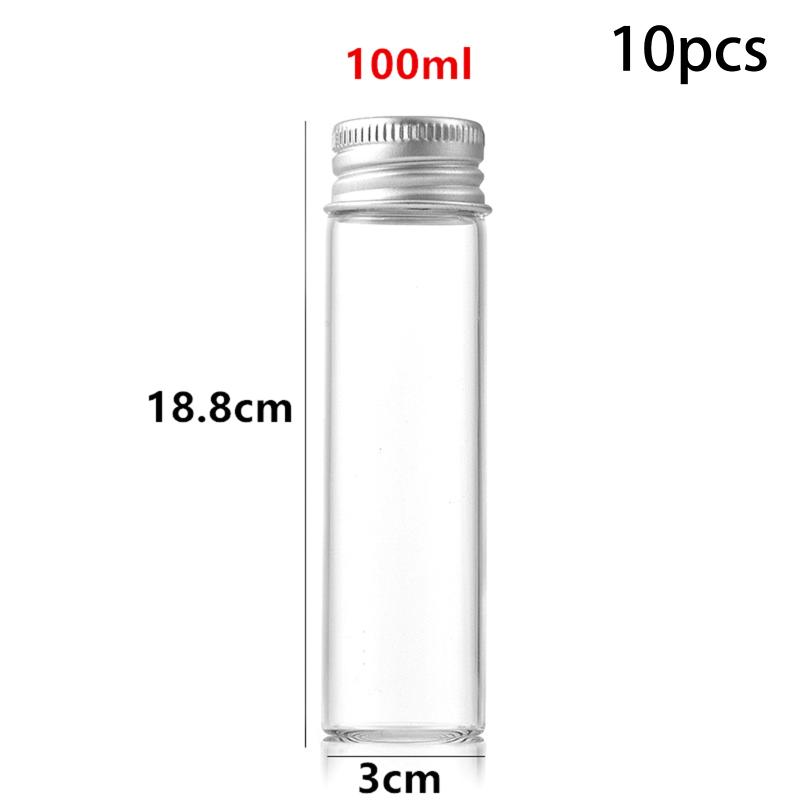 10PCS Mini PET Bottles Kitchen Clear Sealed Can Coffee Beans Storage Container Tube Aluminum Lid Sealed Canister Small Spice Jar