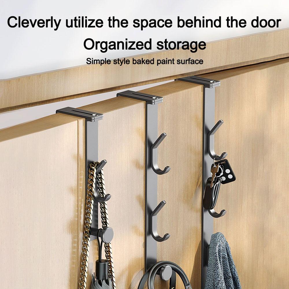 Adjustable Coat Hook Traceless Door Hooks Door Hanger Hooks  for Clothes Bag Caps Purse