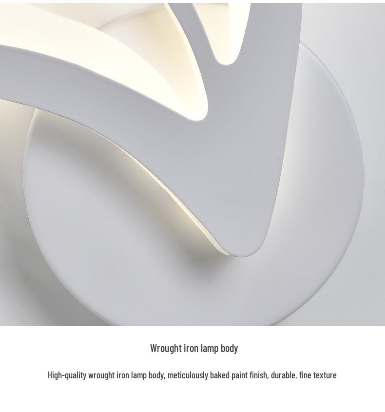 Modern Minimalist Wrought Iron Acrylic LED Wall Lamp for Bedside and Staircase Decoration