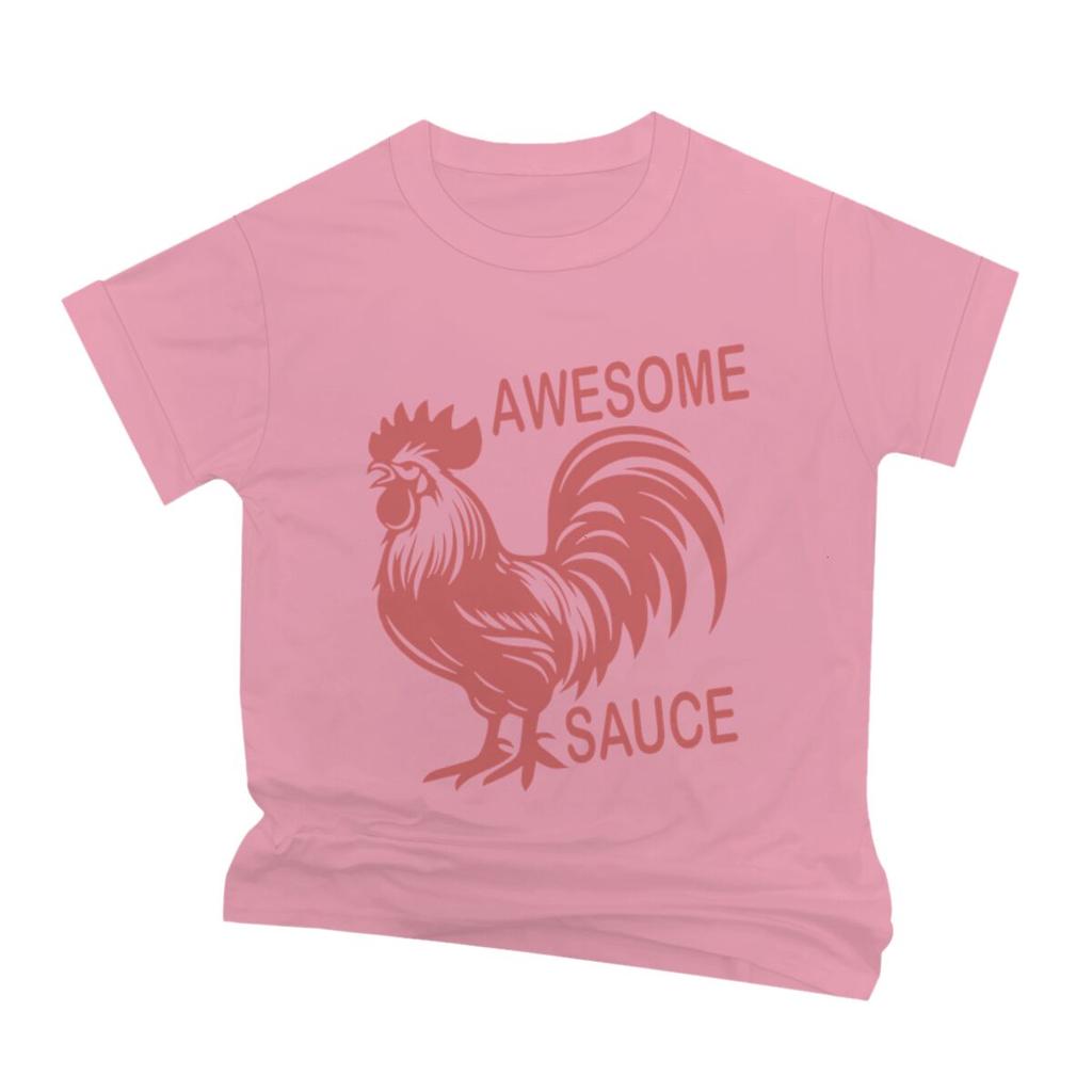 Funny Rooster Awesome Sauce Print TShirts Mens Short Sleeve Graphic T Shirt Funny Chicken Tshirt Humor Tees Male Tshirt