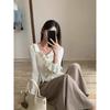 Fashion fungus lace slim knit sweater, autumn 2025 new waist V-neck women's sweater 11950