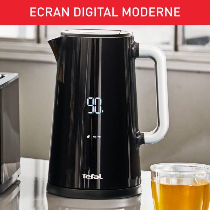 Tefal bouilloire électrique 1,7 l, écran numérique, anti-brûlure, 5 températures ko850810