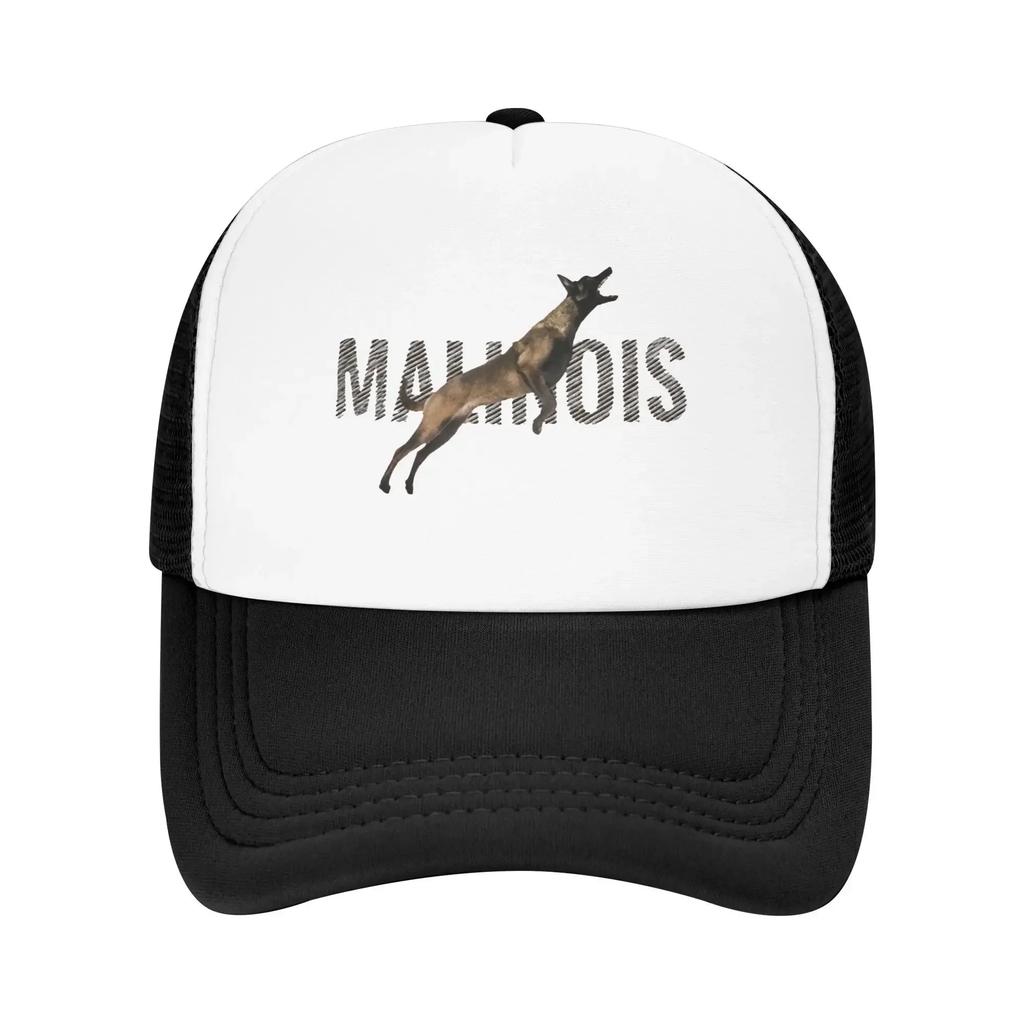 2025 Animal Malinois Belgian Dog Letters Camping Mesh Baseball Caps For Mens Camping Female Beach Dad Hat Snapback Cap