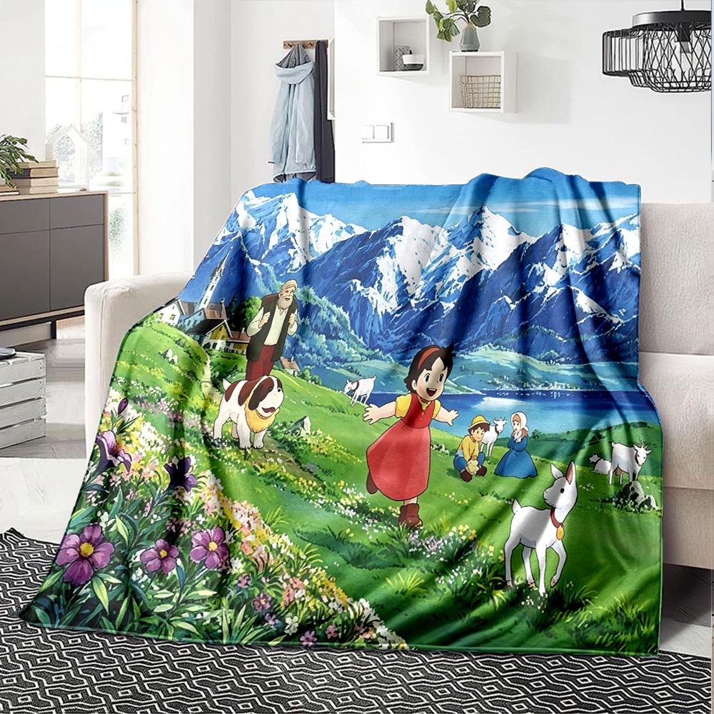 Mountain Village Adventure Flannel Blanket Super Soft Warm Cozy Blanket For Sofa Bed Office Travel Allseason Home Decor Gift