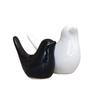 Creative White and Black Glossy Ceramic Birds Figurines Home Decorations Accessories Party (Pack of 2, Black & White)