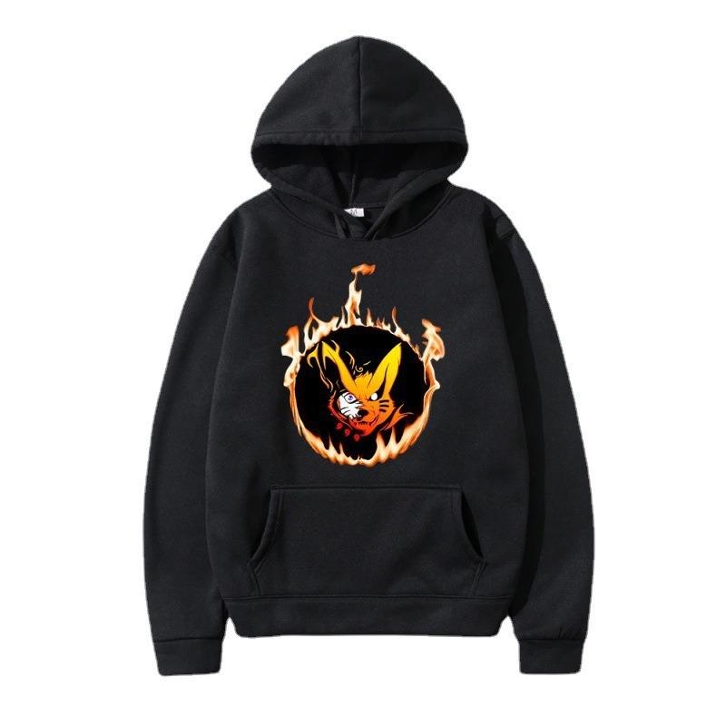 Japanese Animation Kurama Men's Hoodie Vintage Unisex Pullover Men Vintage Graphic Hoody Tops Oversize Streetwear Clothing