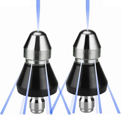 Pressure Washer Sewer Jetter Nozzle, Stainless Steel Sewer Jet Nozzle, 1 Front Jet and 6 Rear